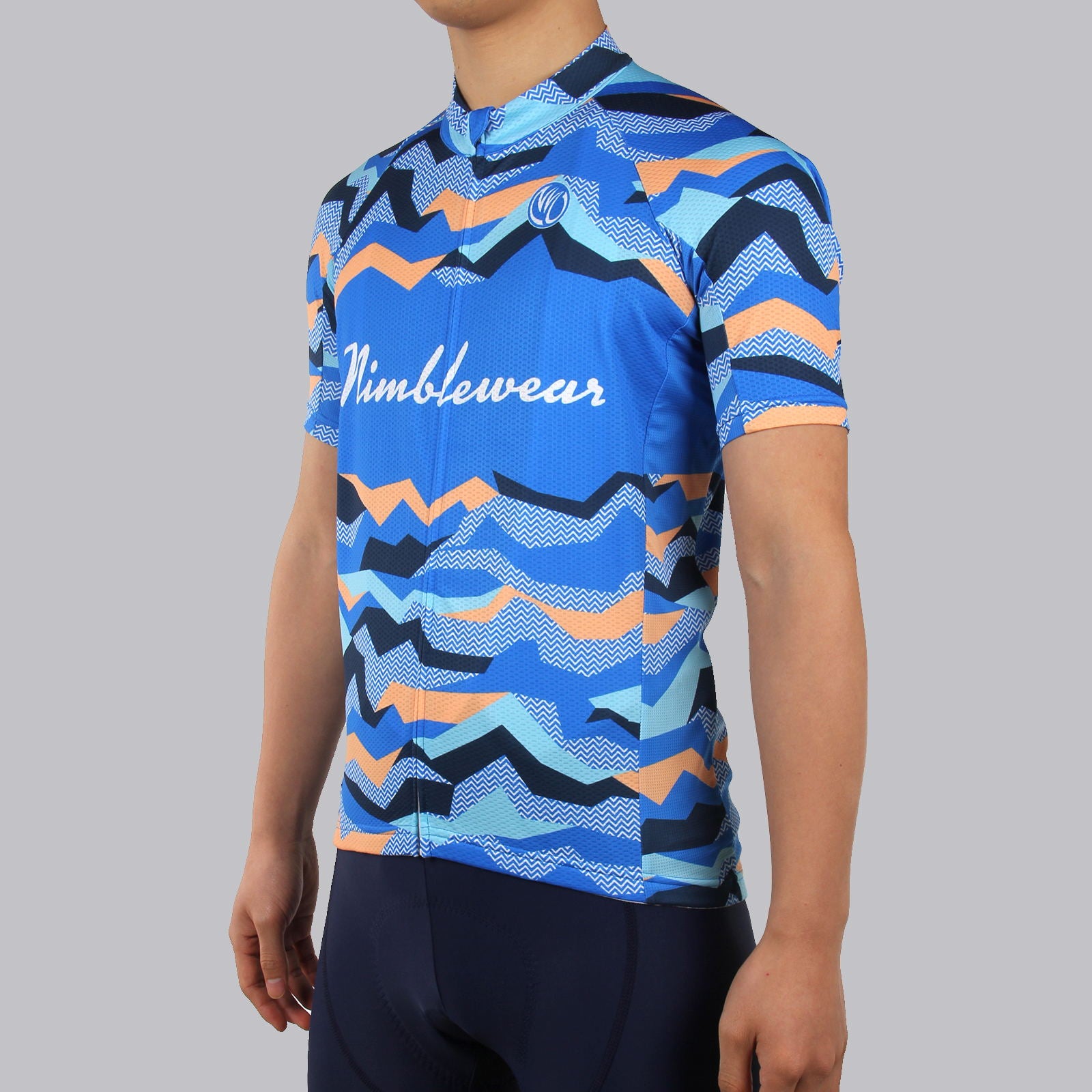 Wavy Short Sleeve Cycling Jersey, MEN