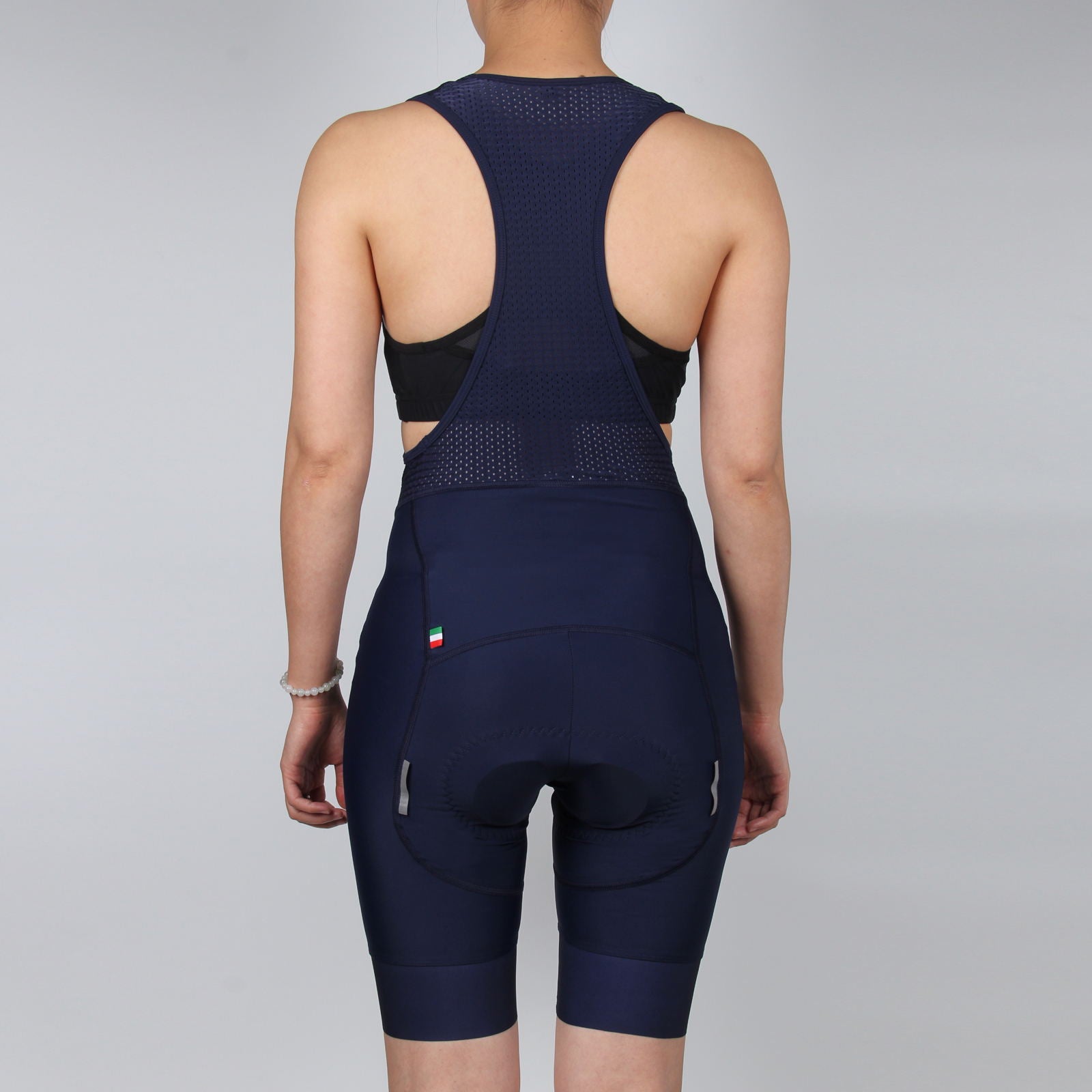 WOMEN Dark Navy Cycling Bib Shorts, with GLOSSY LOGO