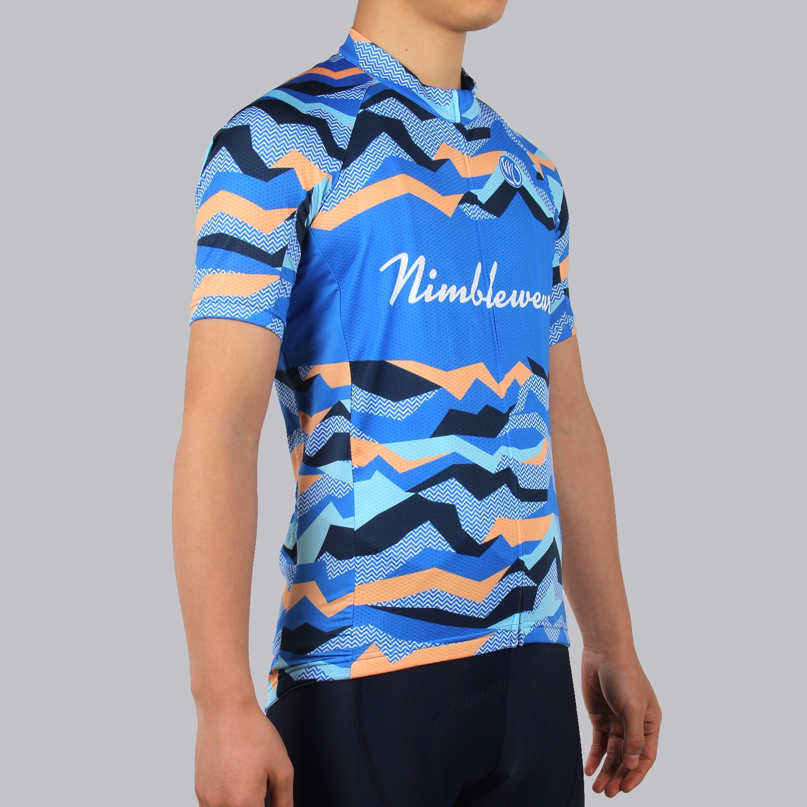 Wavy Short Sleeve Cycling Jersey, MEN