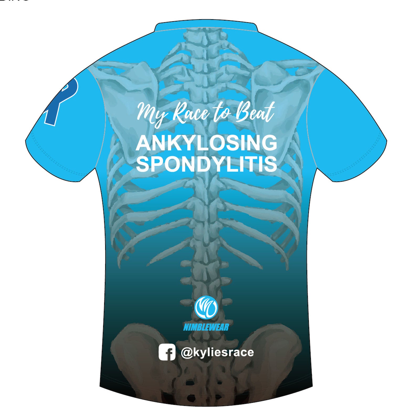 Short Sleeve Running Shirt-My Race To Beat Ankylosing Spondylitis