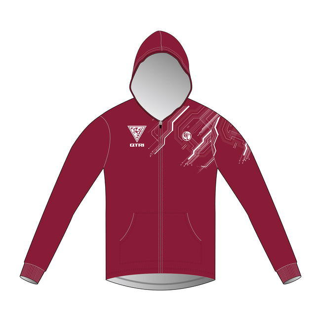 QTRI 2023 Maroon Thermal Hoodie Jacket (MENS cut)  without side panels
