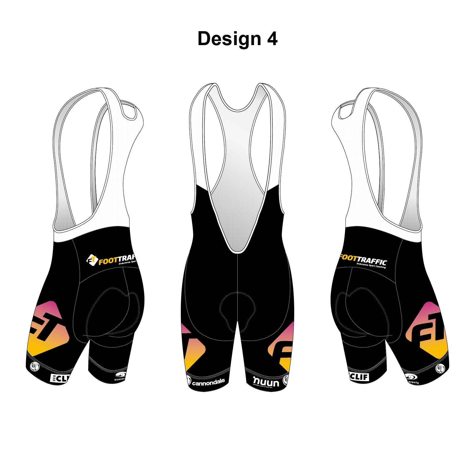 FOOTTRAFFIC Gold Women’s Cycling Bib Shorts
