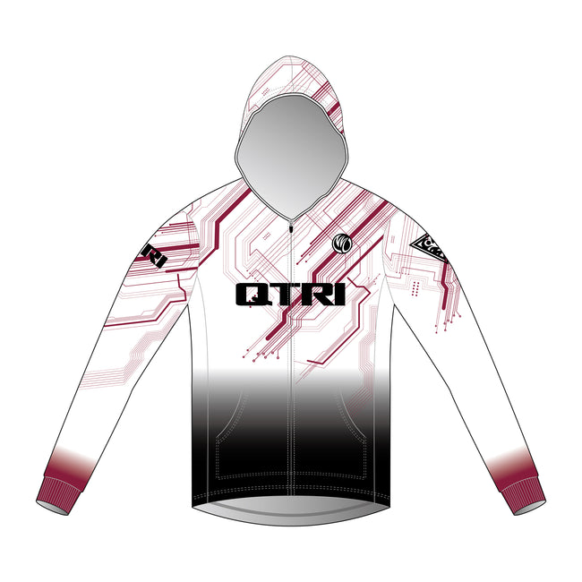 QTRI 2023 Thermal Hoodie Jacket (MENS cut)  with side panels, gradient black