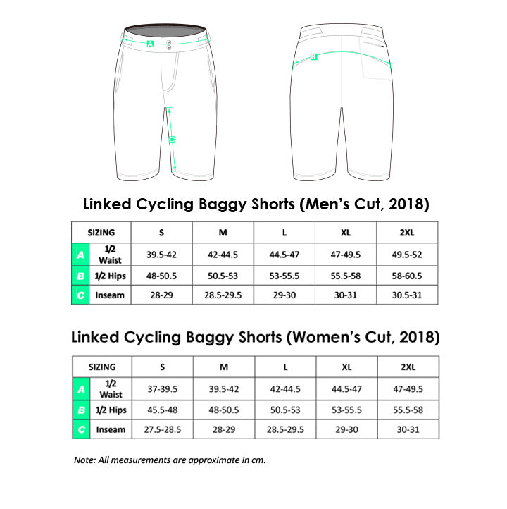 Linked Cycling Gold Baggy Shorts