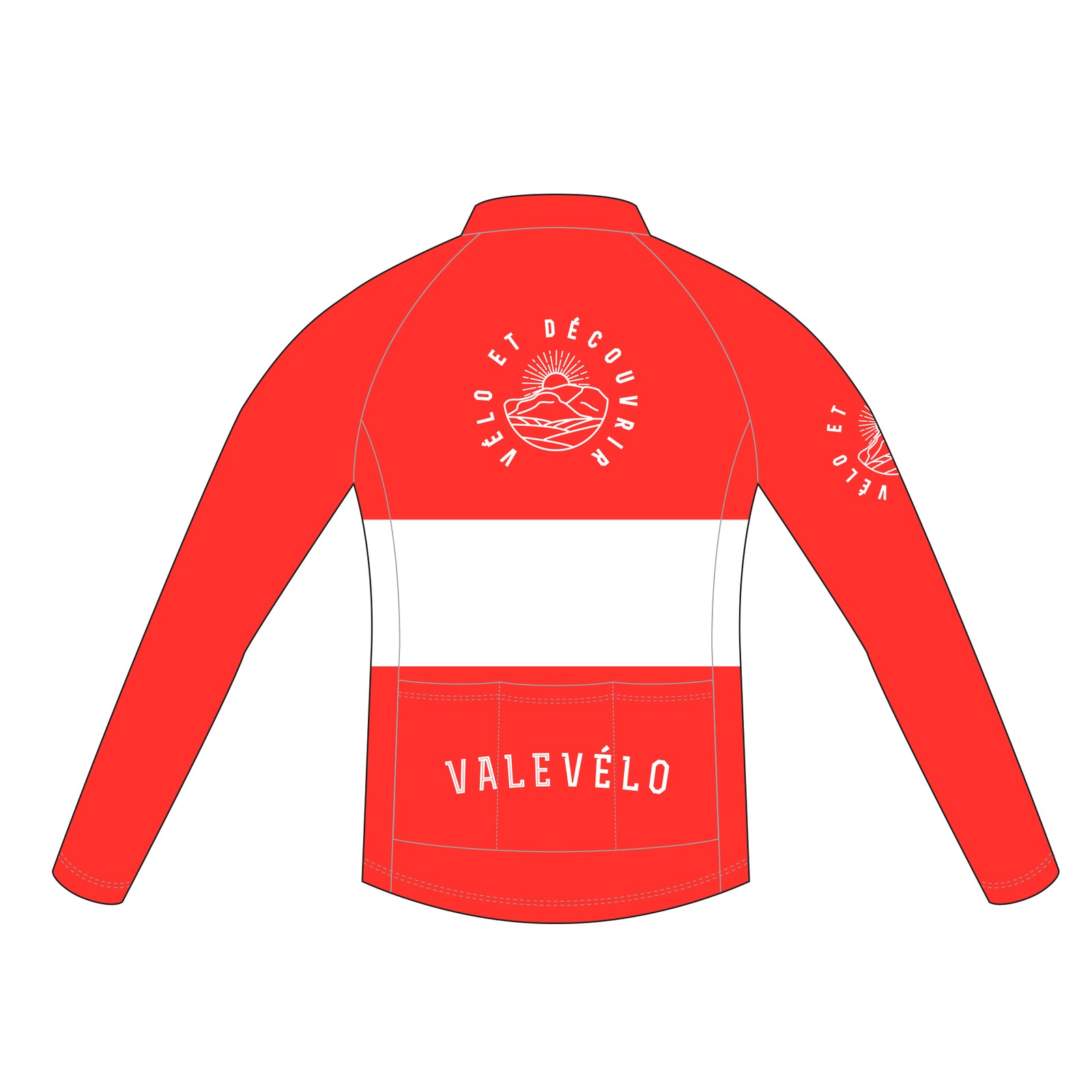 VALEVELO Men’s Race Cut PLATINUM Thermal Long Sleeve Cycling Jersey, RED