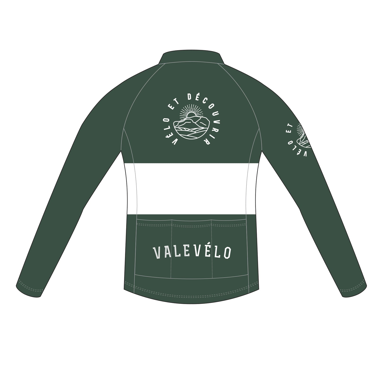 VALEVELO Men’s Race Cut PLATINUM Thermal Long Sleeve Cycling Jersey, DARK GREEN