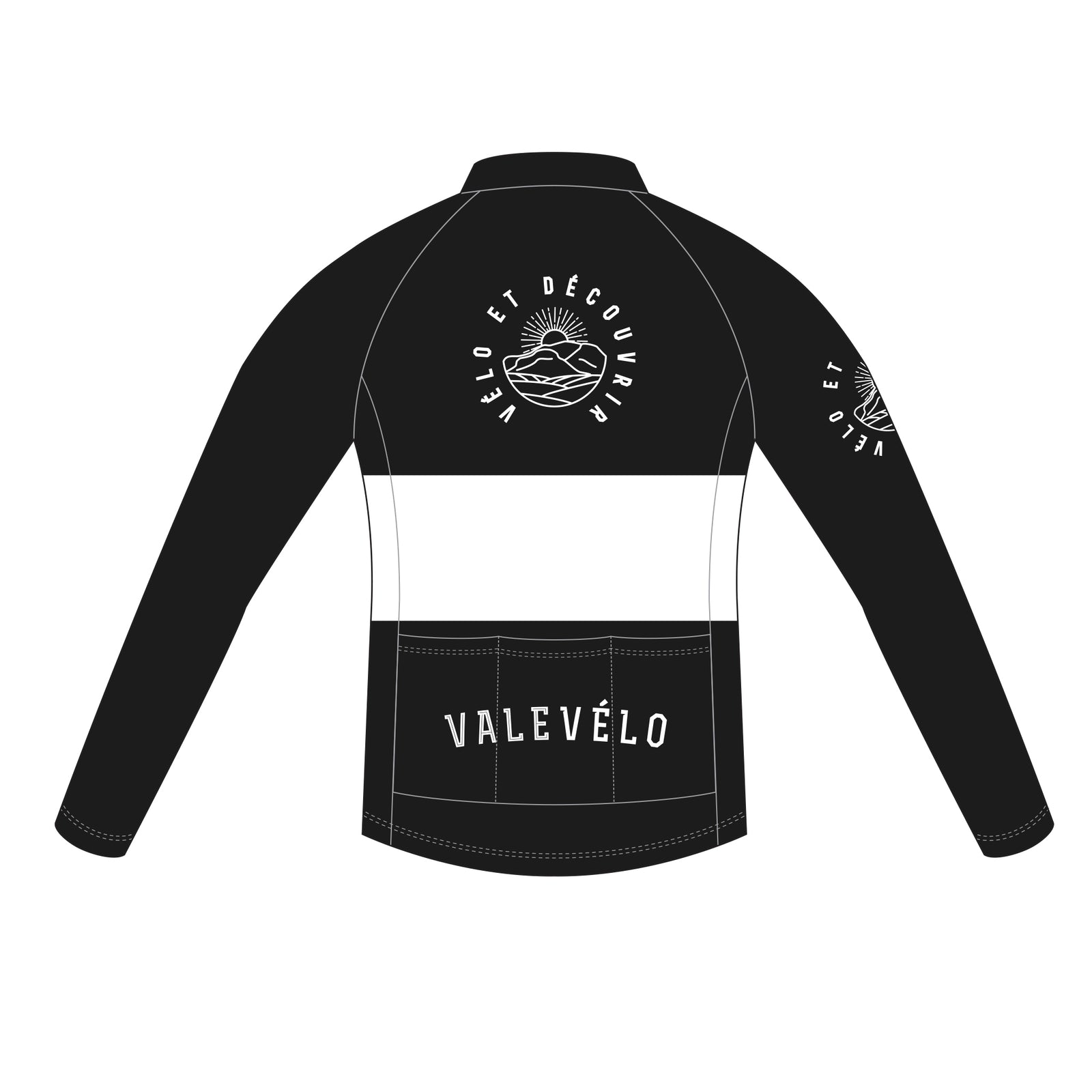 VALEVELO Men’s Race Cut PLATINUM Thermal Long Sleeve Cycling Jersey, BLACK