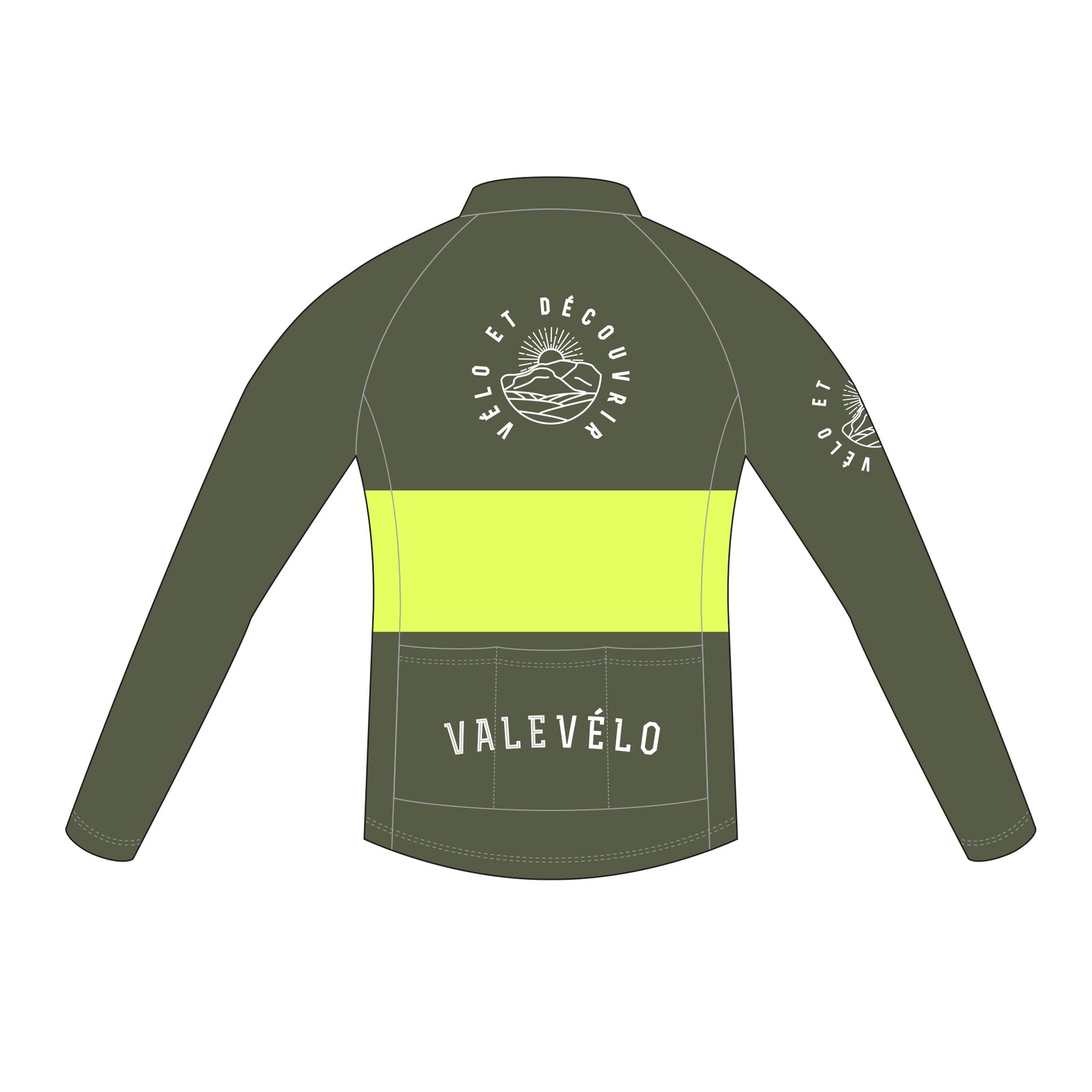 VALEVELO Men’s Race Cut PLATINUM Thermal Long Sleeve Cycling Jersey, ARMY GREEN