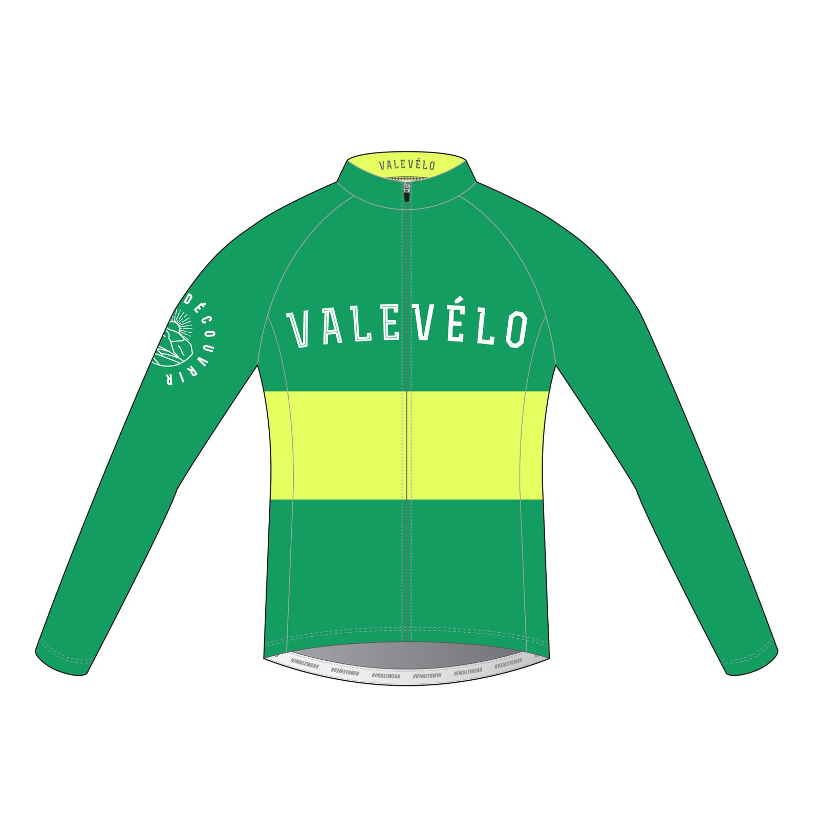 VALEVELO Men’s Race Cut PLATINUM Thermal Long Sleeve Cycling Jersey, LIGHT GREEN